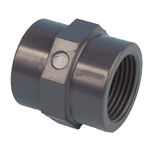 PVC-U Gewindemuffe 40 X 1 1/4 Zoll DIN 8063 / DIN 2999, PN16