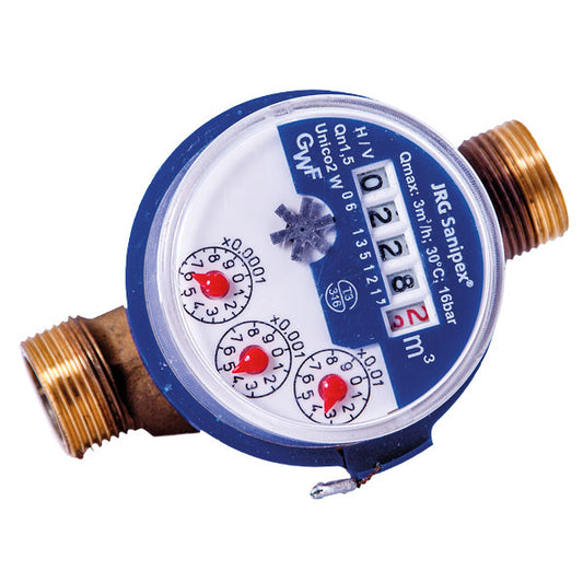 Compteurs d'eau 2x 1 pouce M Important pour l'installation : avant et après le compteur