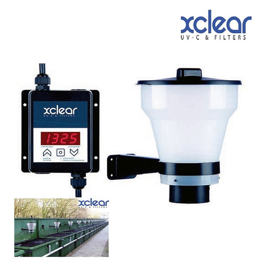 Futterautomat für Fische und Koi, Fischteich, Fischfütterung