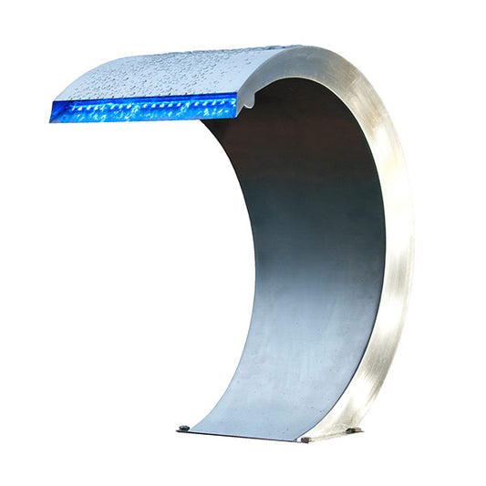 Wasserfall INOX LED blau, Teichbau, Gartenteich, Fischteich