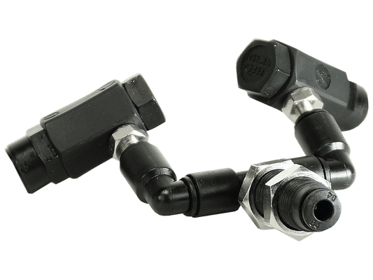Doppeldüse Black-Line 360° schwenkbar mit Schottverbinder 4 mm