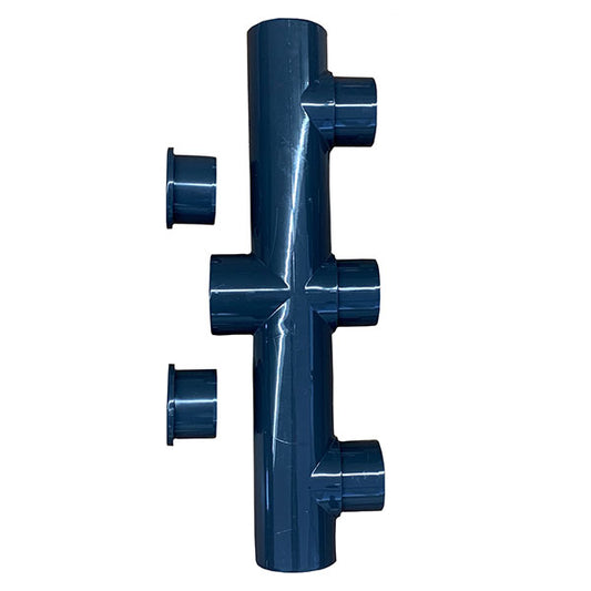 PVC-U 5-fach Verteiler 50mm 5 x 50mm Muffenanschluss + 2 Endkappen