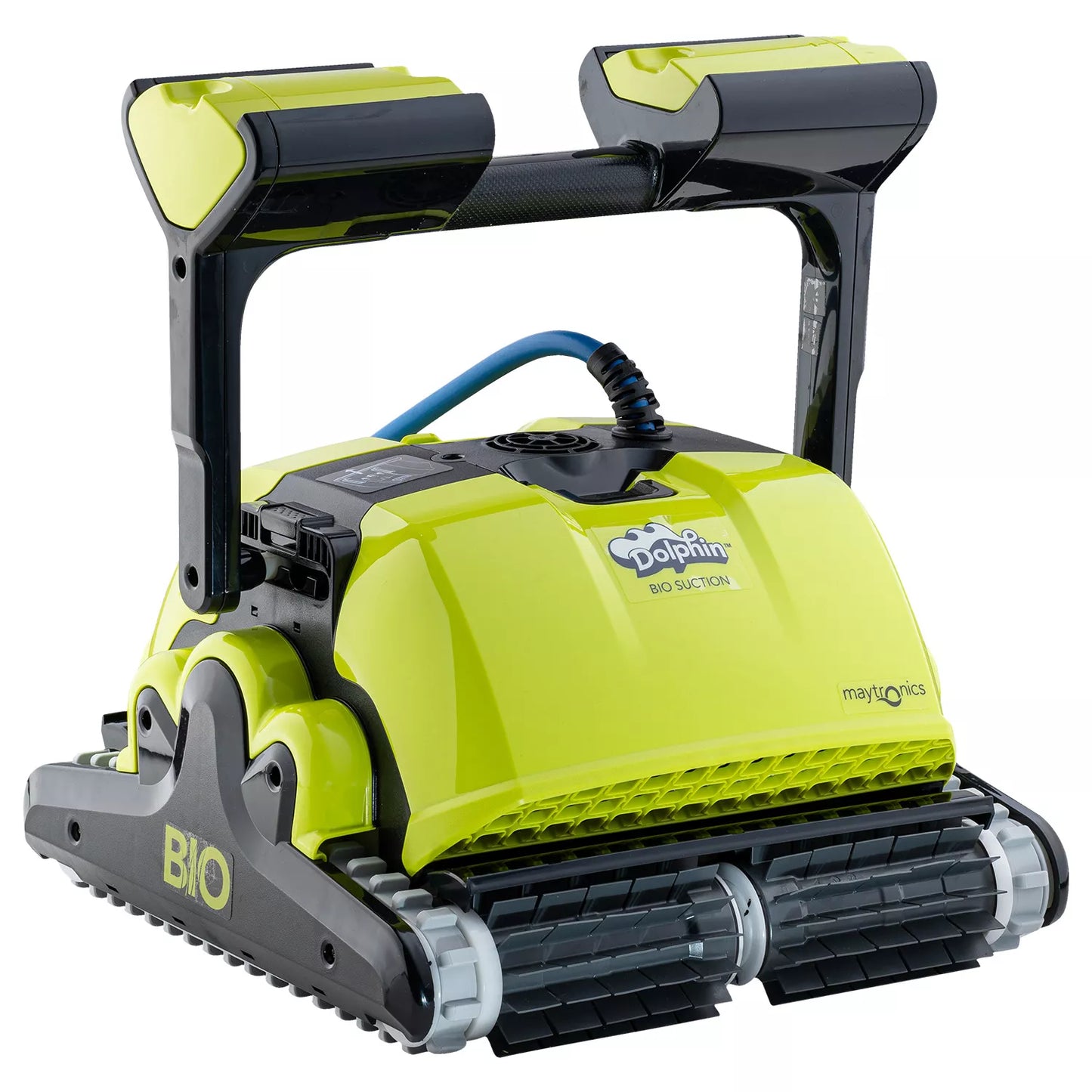 Dolphin Bio S avec brosses PVC, spécialement adapté aux bassins de baignade, télécommande incluse