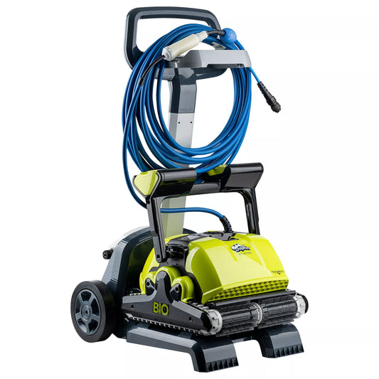 Dolphin Bio S with PVC brushes, especially suitable for swimming ponds, including remote control