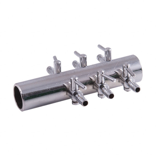 Luftverteilerhahn - 6x 4mm Anschlüsse für Belüftungspumpe Alita 40 - 150 , Teichbelüftung
