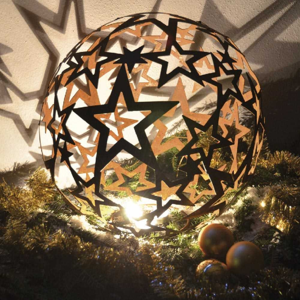 BOULE ÉTOILE MÉTALLIQUE Ø40CM ROUILLE