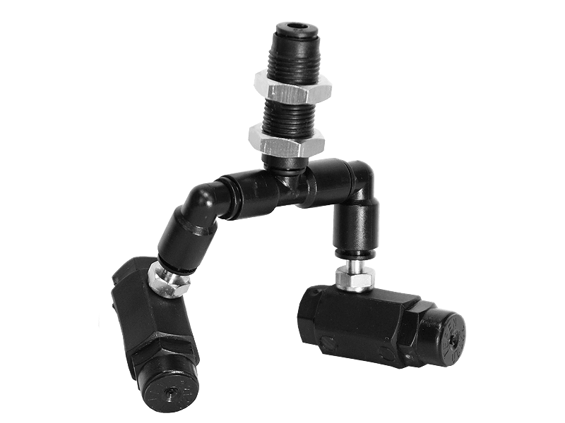 Doppeldüse Black-Line 360° schwenkbar mit Schottverbinder 4 mm