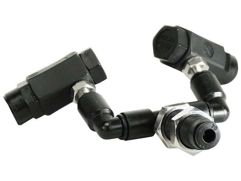 Doppeldüse Black-Line 360° schwenkbar mit Schottverbinder 4 mm